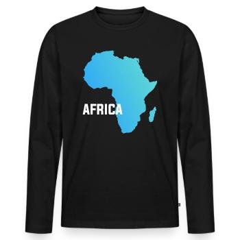 Africa - Men's Premium Organic Long Sleeve Shirt - black - Front - Nico (187cm)