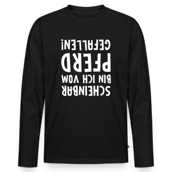 Scheinbar bin ich vom Pferd gefallen - Männer Premium Bio Langarmshirt - Schwarz - Vorne - Nico (187cm)