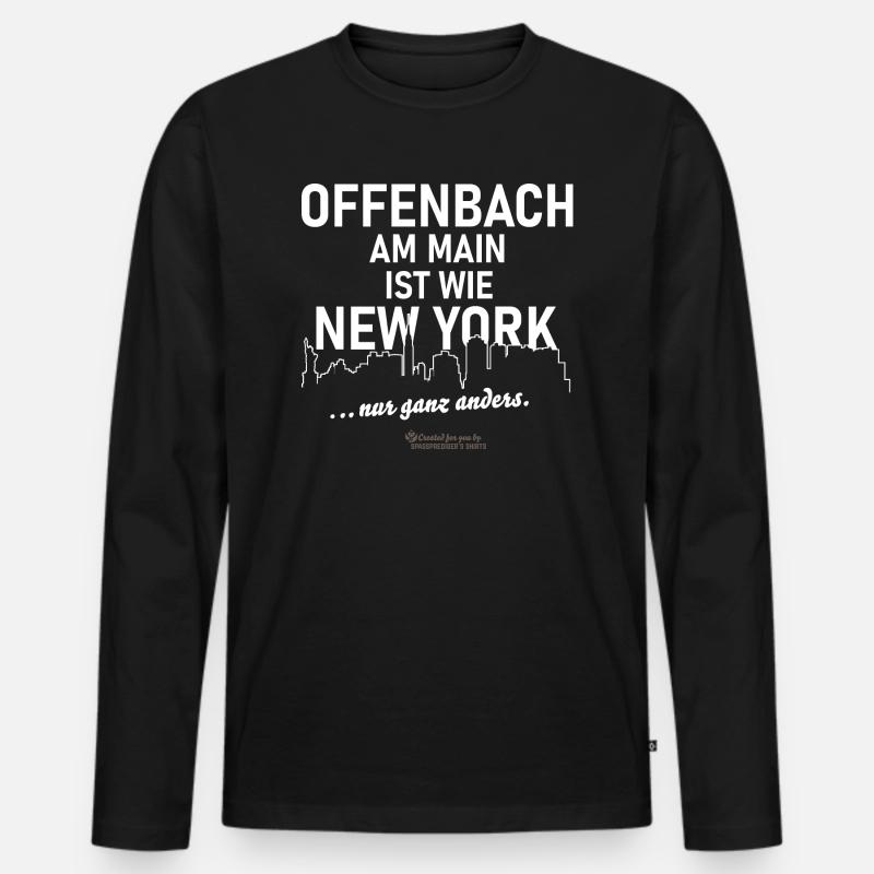 Offenbach am Main - Männer Premium Bio Langarmshirt - Schwarz