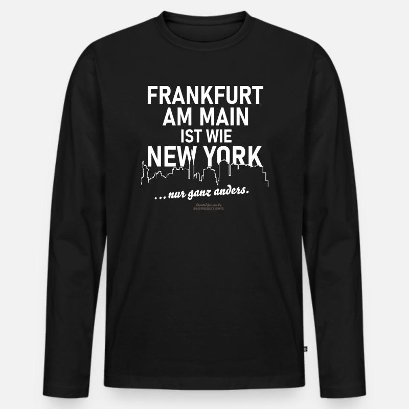 Frankfurt am Main - Männer Premium Bio Langarmshirt - Schwarz