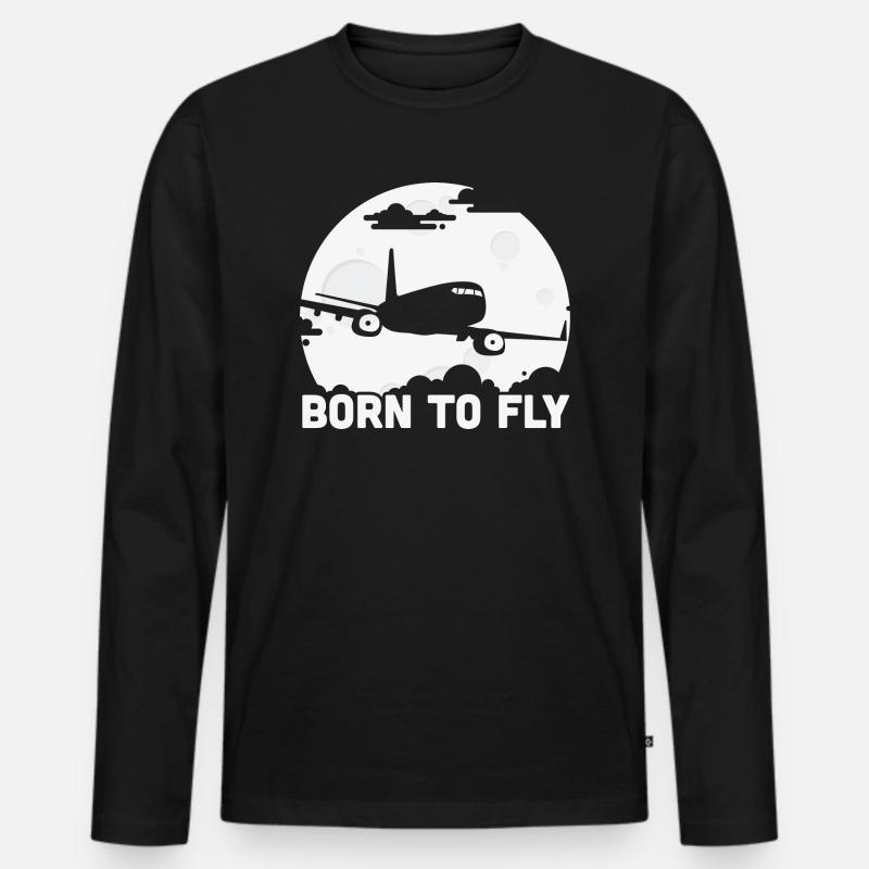 Piloten Lustiger Spruch Pilot - Männer Premium Bio Langarmshirt - Schwarz