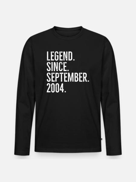 Legend Since September 2004 - Men's Premium Organic Long Sleeve Shirt - black