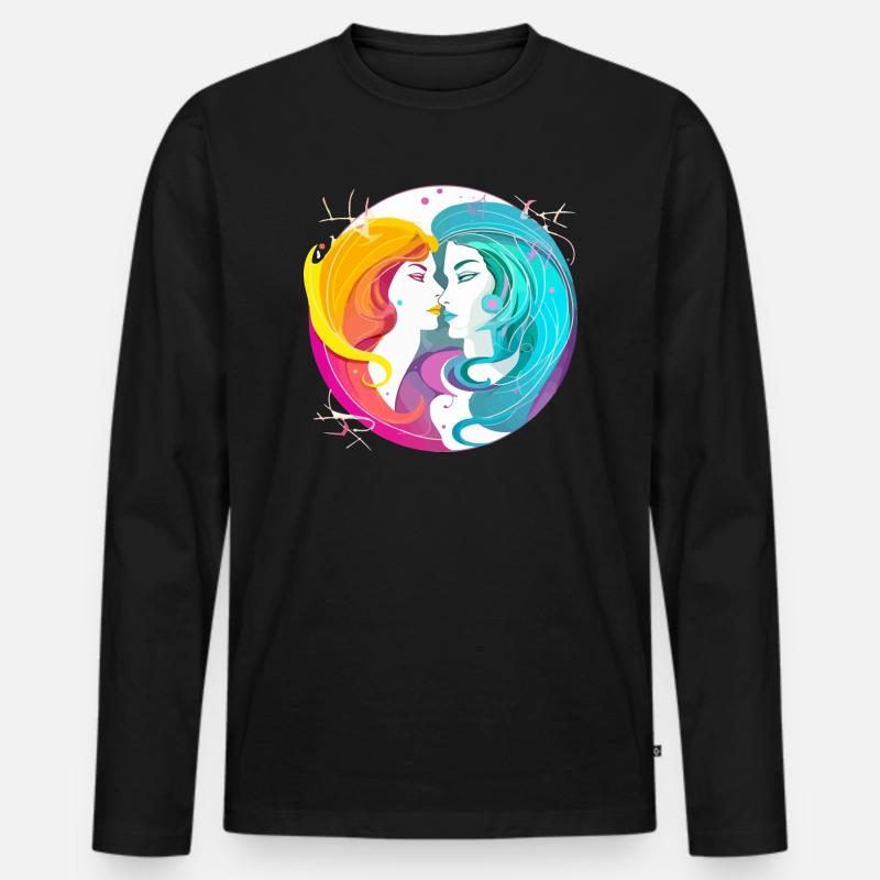 Das Gémini-Fernglas - Männer Premium Bio Langarmshirt - Schwarz