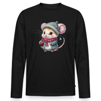 Weihnachten - Männer Premium Bio Langarmshirt - Schwarz - Vorne - Nico (187cm)