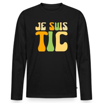 Je Suis TIC - Groovy TIC et TAC Duo 2 Personnes - T-shirt manches longues Premium bio Homme - noir - Devant - Nico (187cm)