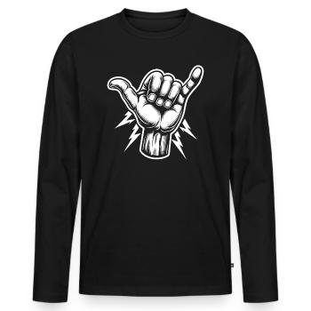Elektriker Beruf Shirt - Männer Premium Bio Langarmshirt - Schwarz - Vorne - Nico (187cm)