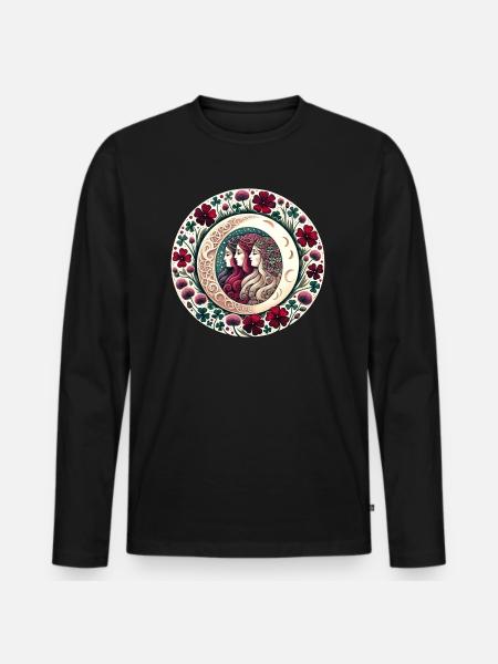 Triple Goddess - Men's Premium Organic Long Sleeve Shirt - black