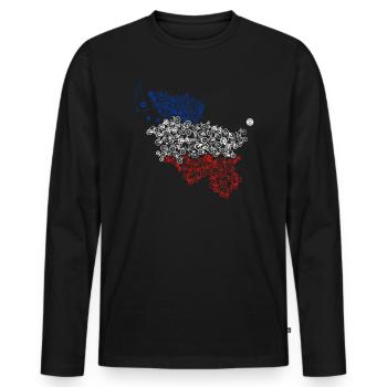 Fahrradland Schleswig-Holstein - Männer Premium Bio Langarmshirt - Schwarz - Vorne - Nico (187cm)