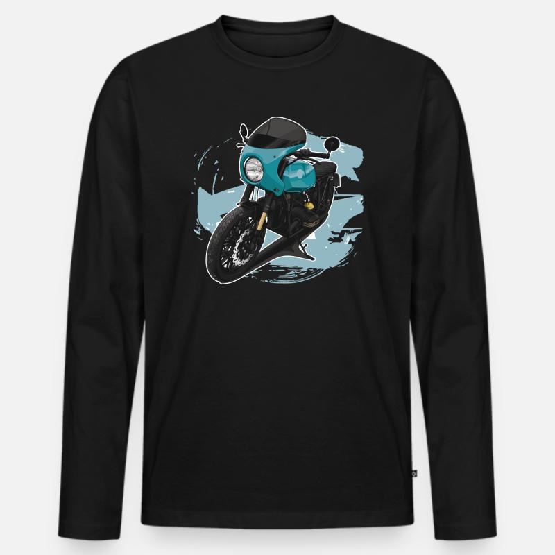 Bobber // Custom // Motorrad - Männer Premium Bio Langarmshirt - Schwarz