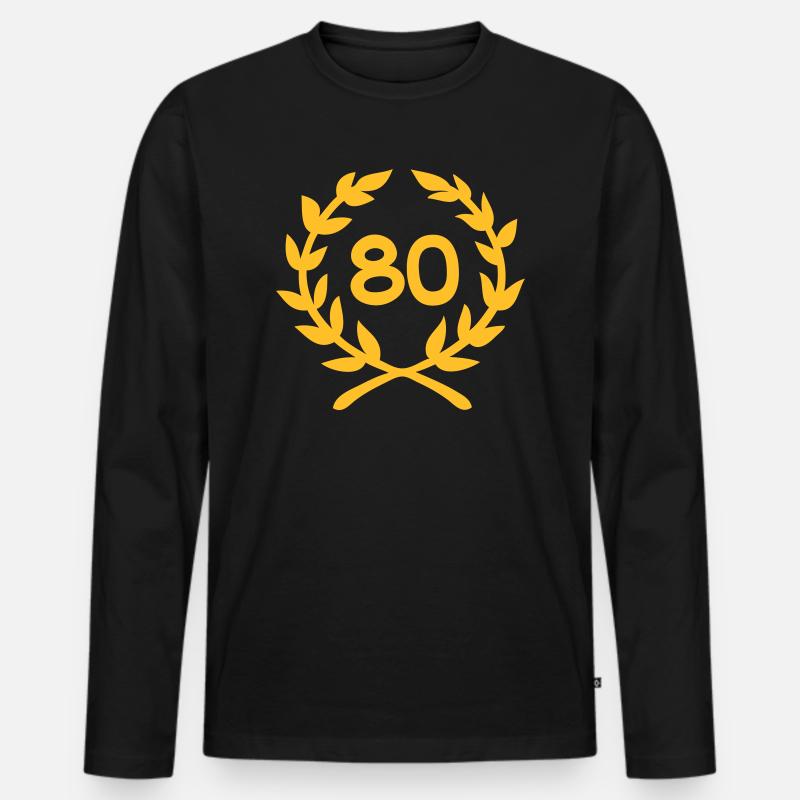 80 - Männer Premium Bio Langarmshirt - Schwarz