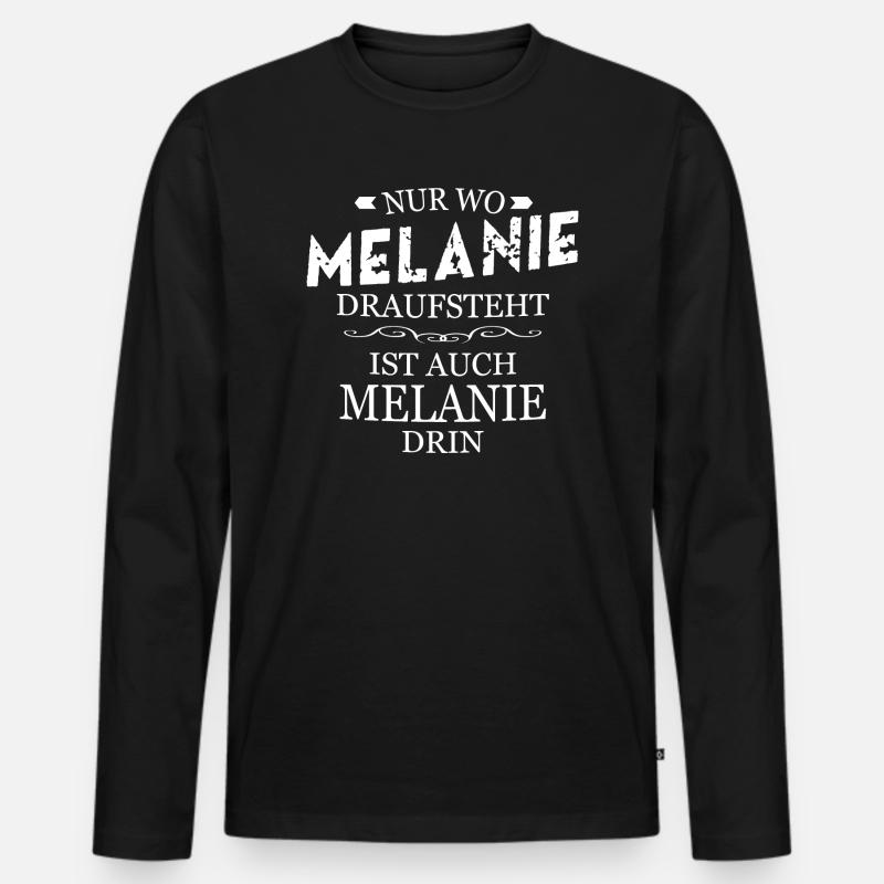 Melanie - Männer Premium Bio Langarmshirt - Schwarz