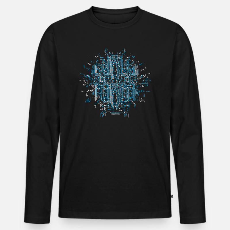 Circuit Board - Männer Premium Bio Langarmshirt - Schwarz