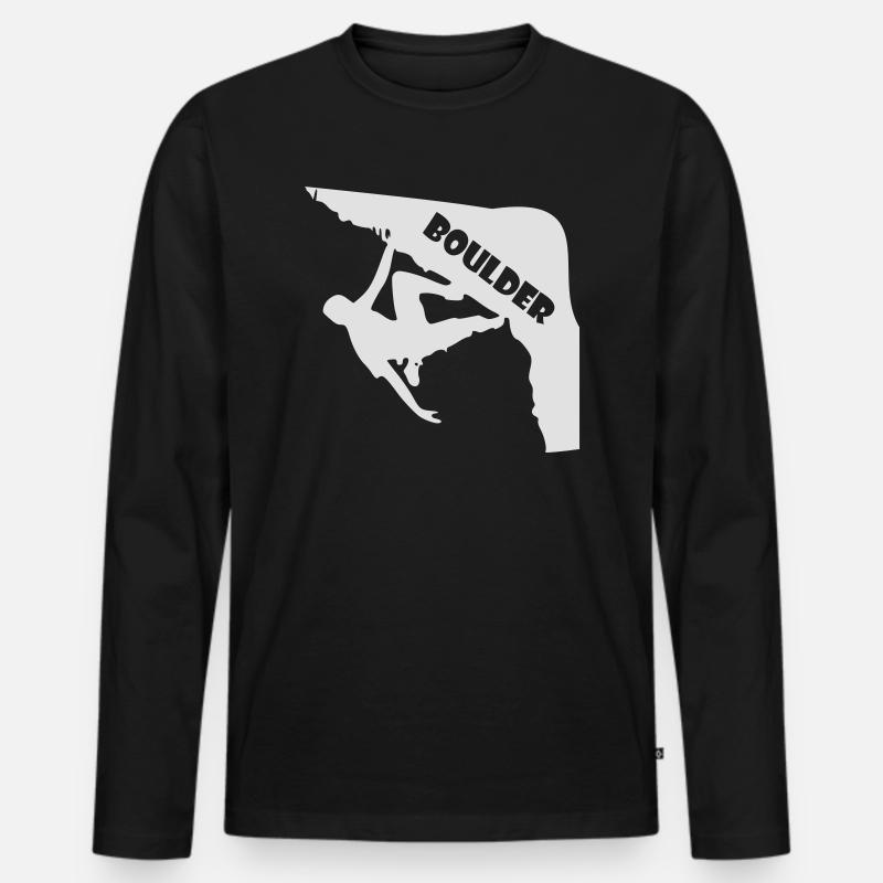 boulderer - Männer Premium Bio Langarmshirt - Schwarz