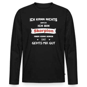 Astrologie Horoskop - Skorpion - Männer Premium Bio Langarmshirt - Schwarz - Vorne - Nico (187cm)