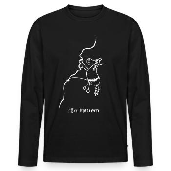 färt klettern, klettert, Pferd mit Rädern, climb - Männer Premium Bio Langarmshirt - Schwarz - Vorne - Nico (187cm)