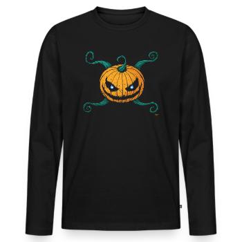 Pumpkin Cross - T-shirt manches longues Premium bio Homme - noir - Devant - Nico (187cm)