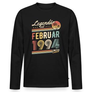 Legendär Seit Februar 1994 Limited Edition - Männer Premium Bio Langarmshirt - Schwarz - Vorne - Nico (187cm)
