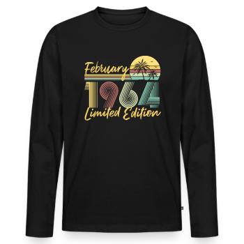 Février 1964 Édition limitée - T-shirt manches longues Premium bio Homme - noir - Devant - Nico (187cm)