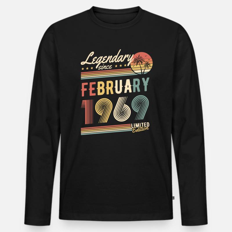 Limited Edition Februar 1969 - Männer Premium Bio Langarmshirt - Schwarz