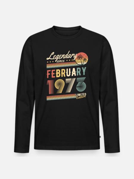 Limited Edition February 1973 - Men's Premium Organic Long Sleeve Shirt - black