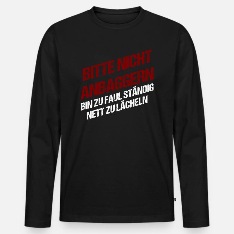 Bitte nicht anbaggern - Männer Premium Bio Langarmshirt - Schwarz