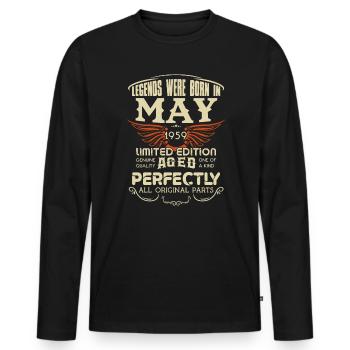 Legends Were Born In May 1959 Birthday - Männer Premium Bio Langarmshirt - Schwarz - Vorne - Nico (187cm)