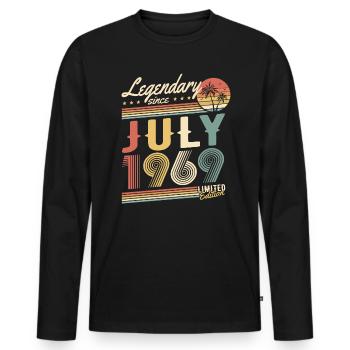 Legendary Since July 1969 Limited Edition - Männer Premium Bio Langarmshirt - Schwarz - Vorne - Nico (187cm)