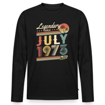 Legendary Since July 1973 Limited Edition - Männer Premium Bio Langarmshirt - Schwarz - Vorne - Nico (187cm)