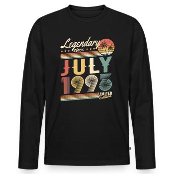 Legendary Since July 1993 Limited Edition - Männer Premium Bio Langarmshirt - Schwarz - Vorne - Nico (187cm)