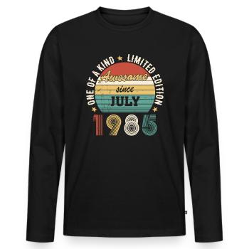 Génial depuis juillet 1985 Édition Limitée Anniversaire - T-shirt manches longues Premium bio Homme - noir - Devant - Nico (187cm)