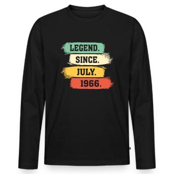 Legend since July 1966 - Männer Premium Bio Langarmshirt - Schwarz - Vorne - Nico (187cm)