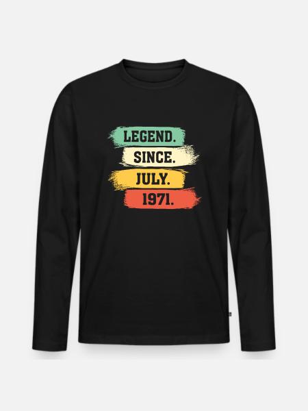 Legend since July 1971 - Männer Premium Bio Langarmshirt - Schwarz