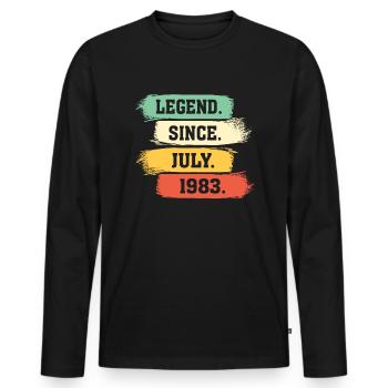 Legend since July 1983 - Männer Premium Bio Langarmshirt - Schwarz - Vorne - Nico (187cm)