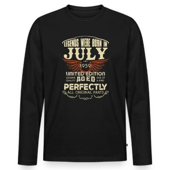 Legends Were Born In July 1959 Birthday - Männer Premium Bio Langarmshirt - Schwarz - Vorne - Nico (187cm)