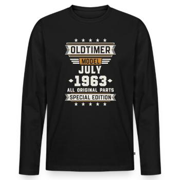 Oldtimer Juli 1963 Geburtstag Geschenk - Männer Premium Bio Langarmshirt - Schwarz - Vorne - Nico (187cm)
