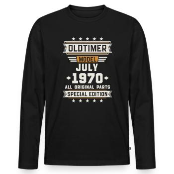 Oldtimer Juli 1970 Geburtstag Geschenk - Männer Premium Bio Langarmshirt - Schwarz - Vorne - Nico (187cm)