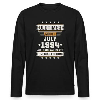 Oldtimer Juillet 1994 Cadeau d’anniversaire - T-shirt manches longues Premium bio Homme - noir - Devant - Nico (187cm)