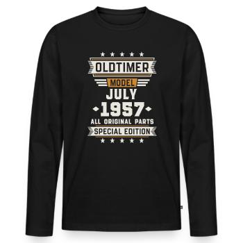 Oldtimer Juli 1957 Geburtstag Geschenk - Männer Premium Bio Langarmshirt - Schwarz - Vorne - Nico (187cm)