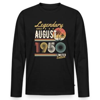 Legendary Since August 1950 Limited Edition - Men's Premium Organic Long Sleeve Shirt - black - Front - Nico (187cm)