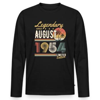 Legendary Since August 1954 Limited Edition - Men's Premium Organic Long Sleeve Shirt - black - Front - Nico (187cm)