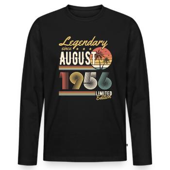 Legendary Since August 1956 Limited Edition - Men's Premium Organic Long Sleeve Shirt - black - Front - Nico (187cm)