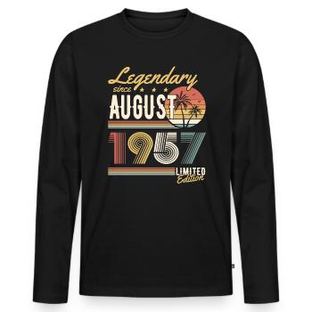 Legendary Since August 1957 Limited Edition - Männer Premium Bio Langarmshirt - Schwarz - Vorne - Nico (187cm)