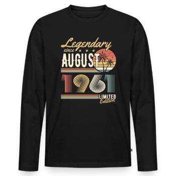 Legendary Since August 1961 Limited Edition - Men's Premium Organic Long Sleeve Shirt - black - Front - Nico (187cm)