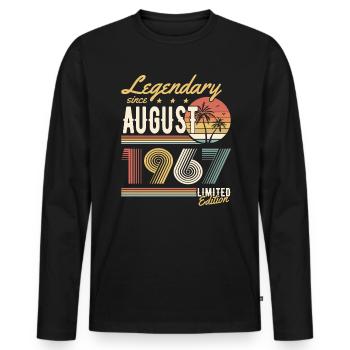 Legendary Since August 1967 Limited Edition - Men's Premium Organic Long Sleeve Shirt - black - Front - Nico (187cm)