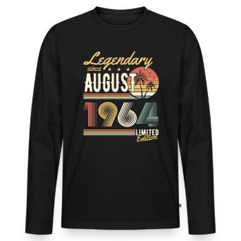 Legendary Since August 1964 Limited Edition - Men's Premium Organic Long Sleeve Shirt - black - Front - Nico (187cm)