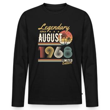 Légendaire depuis août 1968 Édition limitée - T-shirt manches longues Premium bio Homme - noir - Devant - Nico (187cm)