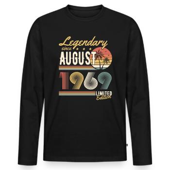 Legendary Since August 1969 Limited Edition - Männer Premium Bio Langarmshirt - Schwarz - Vorne - Nico (187cm)