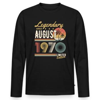 Legendary Since August 1970 Limited Edition - Men's Premium Organic Long Sleeve Shirt - black - Front - Nico (187cm)