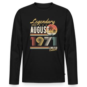 Légendaire depuis août 1971 Édition limitée - T-shirt manches longues Premium bio Homme - noir - Devant - Nico (187cm)