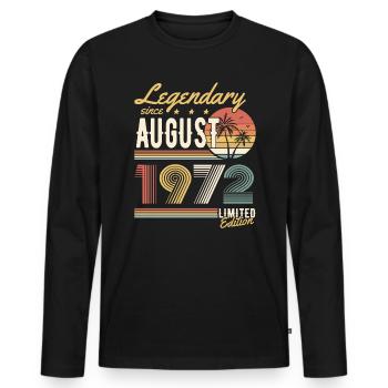 Legendary Since August 1972 Limited Edition - Men's Premium Organic Long Sleeve Shirt - black - Front - Nico (187cm)